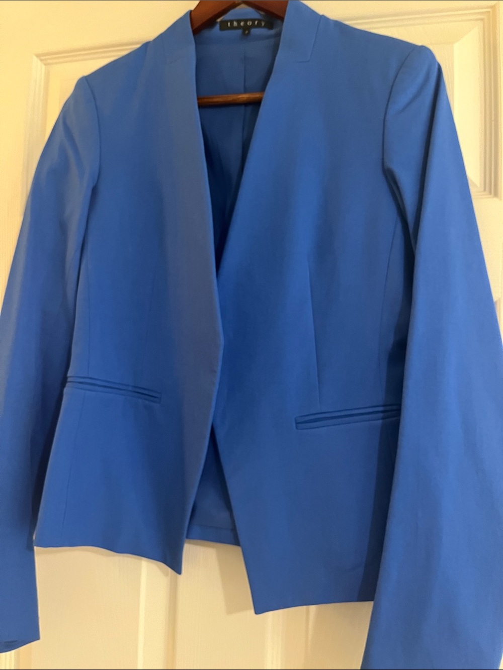 Theory Royal Blue Open-Front Blazer